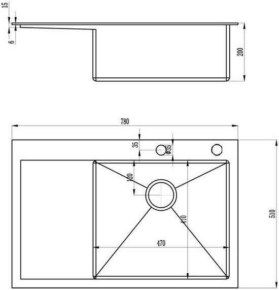 Мойка кухонная ZorG Inox RX 7851-R из нержавеющей стали, сталь RX-7851-R - Вид №1