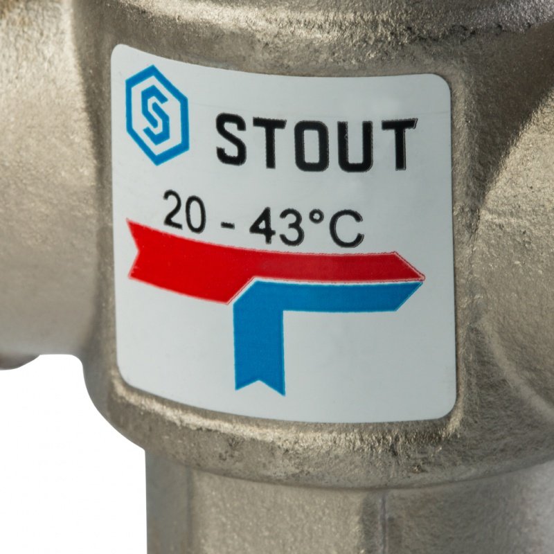 Термостатический смесительный клапан 1" STOUT НР 20-43°С 1,6 KV SVM0020164325 - Вид №3