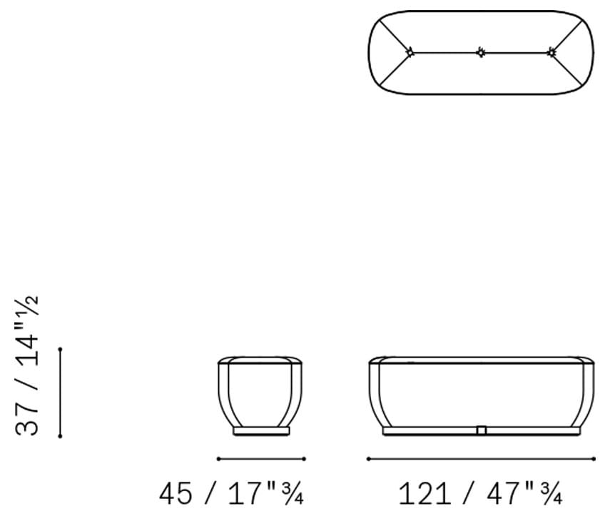 Мягкая скамейка из ткани Poltrona Frau коллекция-диваны и кресла ARCH-00077886 - Вид №3