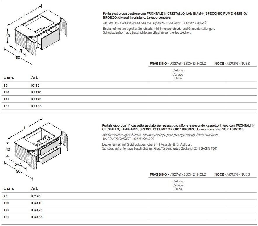 ARTELINEA Мебель для умывальника из лакированного ясеня с ящиками Incanto Al 535 - Вид №2