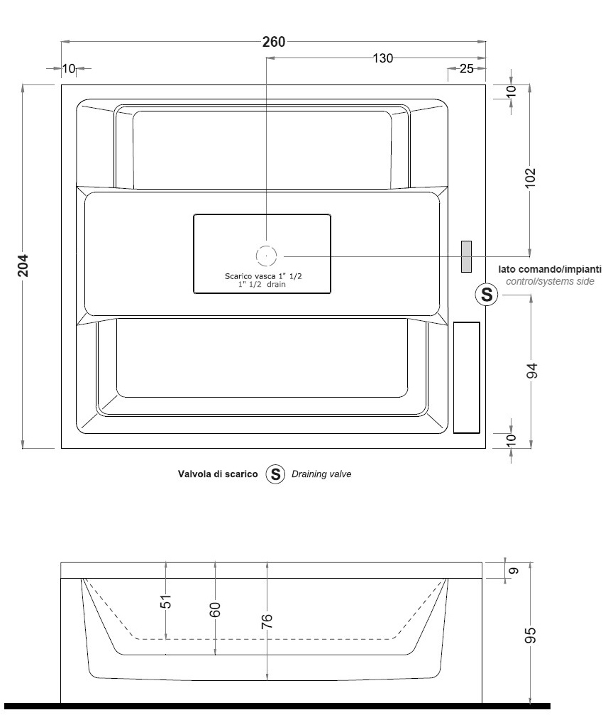 Gruppo Treesse Прямоугольная гидромассажная ванна с хромотерапией Treesse ghost sun-id-1385643 - Вид №3