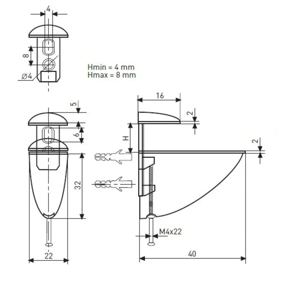 Полкодержатель Jet Пеликан для стеклянных и деревянных полок 89124168 STLM-0078664 - Вид №2