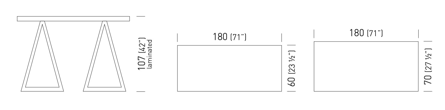 Высокий прямоугольный стол из Compactop® GABER GLITTER RECTANGLE HIGH ARCH-00084289 - Вид №2