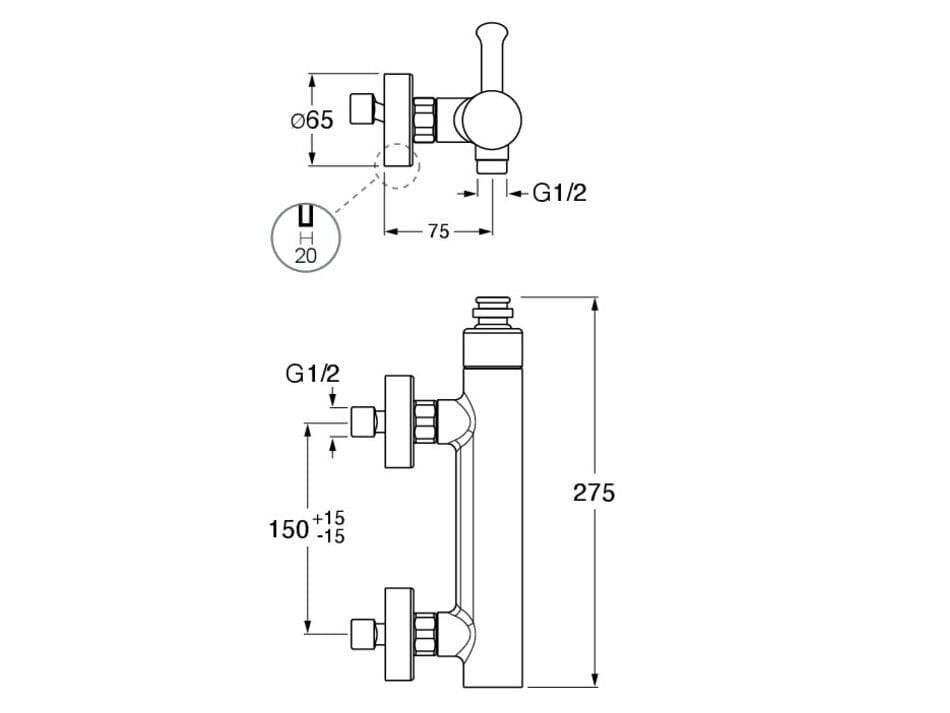 Однорычажный открытый смеситель для душа CRISTINA Rubinetterie Маяк ARCH-00118704 - Вид №2