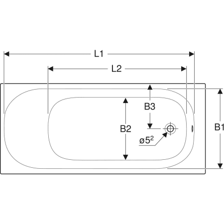 554.043.01.1 Прямоугольная ванна Geberit Soana, узкий край Geberit  - Вид №2