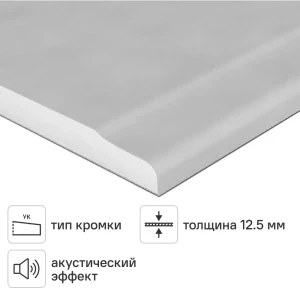 Гипсокартон 12.5 мм УК Gifas 2500x1200 мм 3 м²
