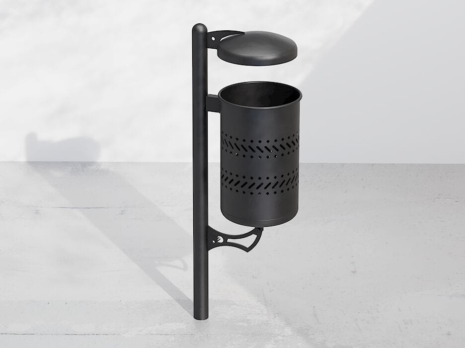 Наружная металлическая корзина для мусора с крышкой DIMCAR ARCH-00122509 - Вид №1