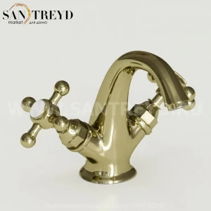 738991 Смеситель на умывальник на 1 отверстие , цвет Золотистый Kerasan RETRO Италия