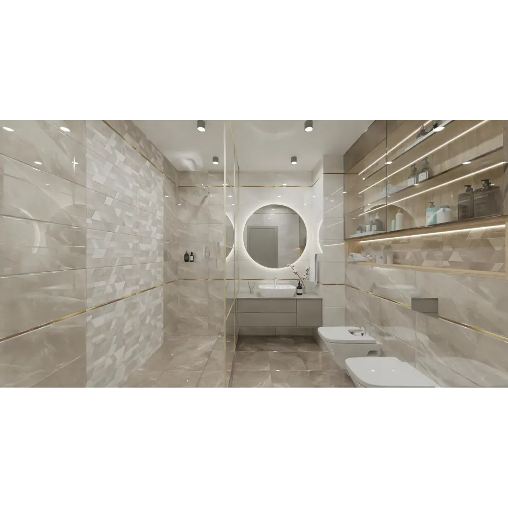 Плитка настенная Tono Light 30x60 см 1.62 м² цвет светло-серый 84299690 STLM-2018169 Santreyd - Вид №3