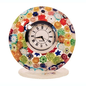 2414 ORIGINALMURANOGLASS Настольные часы из муранского стекла Миллефиори - Original Murano Glass OMG 7 см