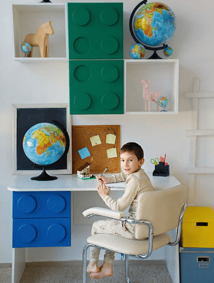 Детский письменный стол с ящиками левый "Леголенд" МАНДАРИН ЛЕГОЛЕНД 179556 Белый;зеленый Santreyd  - Вид №7