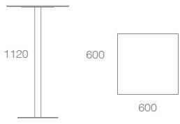 Albaplus Высокий квадратный стол со столешницей из hpl Riace 2018/068/ita - Вид №1