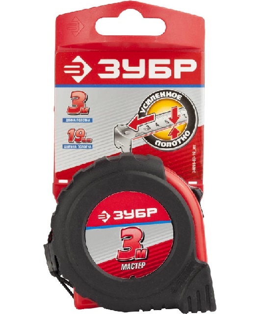 Рулетка Зубр Мастер 3мх19мм обрезиненный корпус 8244 - Вид №2