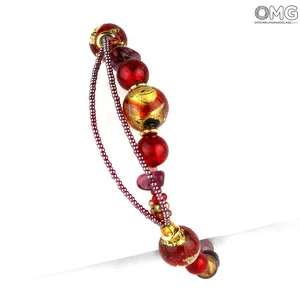 3478 ORIGINALMURANOGLASS Браслет Аурелия - золото - муранское стекло Original Murano Glass OMG 18 см