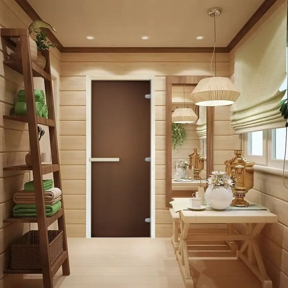 Дверь для сауны стеклянная матовая Стандарт 69x189 см двусторонняя Santreyd STLM-2152724 - Вид №5