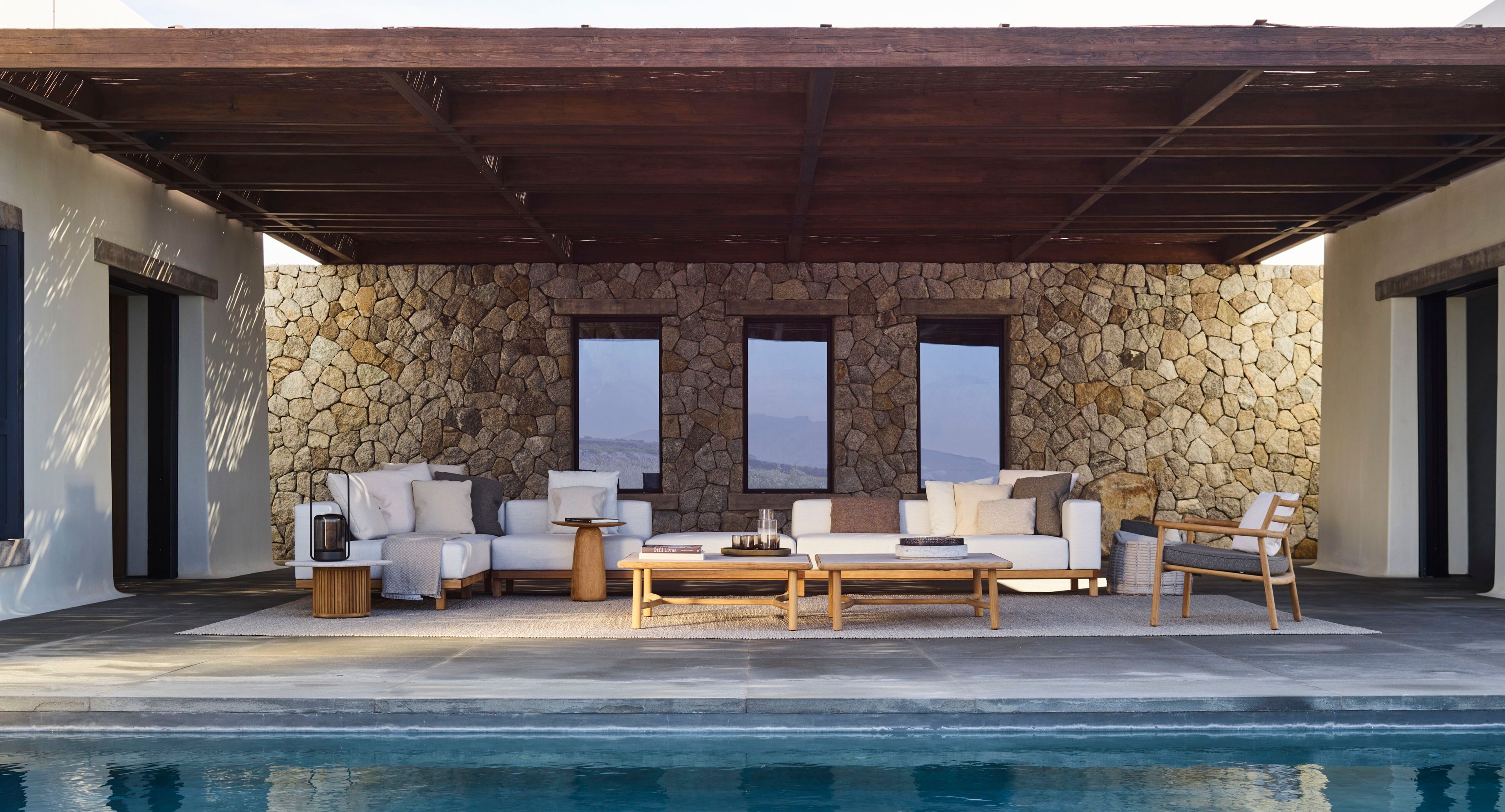 Секционный садовый диван с водоотталкивающими подушками TRIBÙ Vis à vis ARCH-00106248 - Вид №2