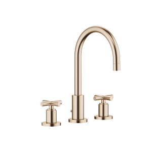 TARA Смеситель для раковины на три отверстия с донным клапаном - Brushed Champagne (22-каратное золото) 20713892-46