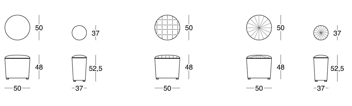 Круглый кожаный пуф Longhi Loveluxe ARCH-00121086 - Вид №4
