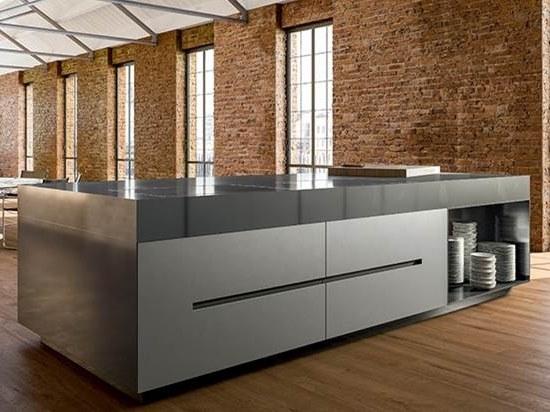 Elmar Отдельностоящий кухонный модуль из стали и дерева с ящиками @home sun-id-1476886 - Вид №1