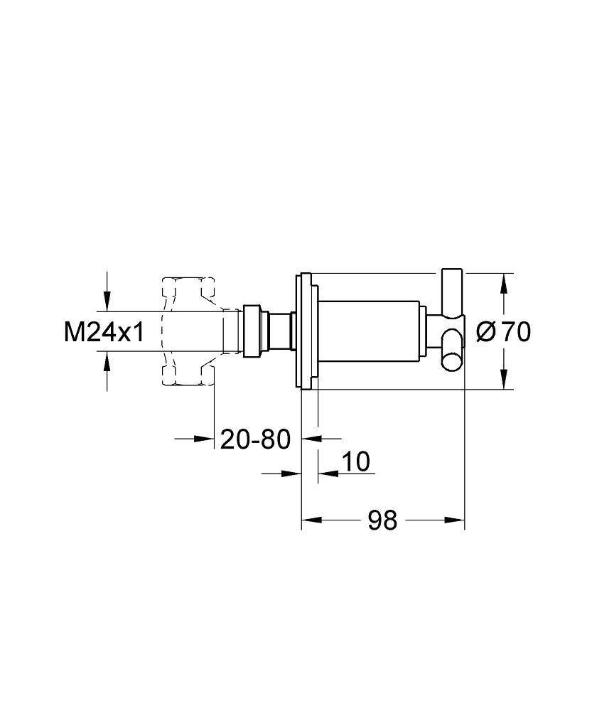 19069000 Внешняя часть вентиля Grohe Atrio хром - Вид №1