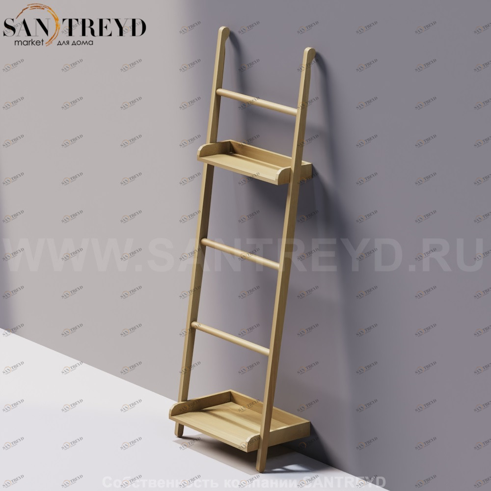 Agape STAIRS Вешалка для полотенец с двумя полками под натуральный дуб ACOM0545NRT