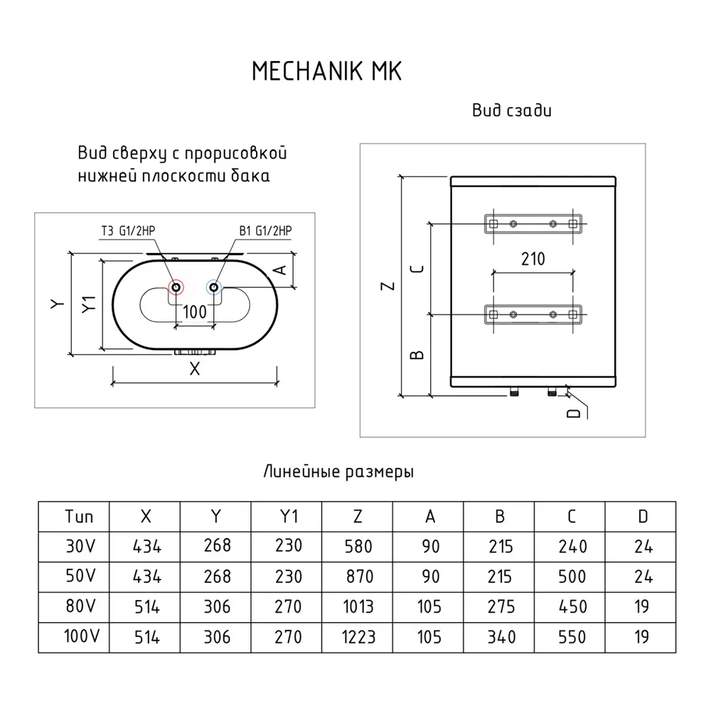 Накопительный водонагреватель электрический 30 л Thermex MK 30 V 151 001 2 кВт нержавеющая сталь мокрый ТЭН 82097889 STLM-2043183  - Вид №1