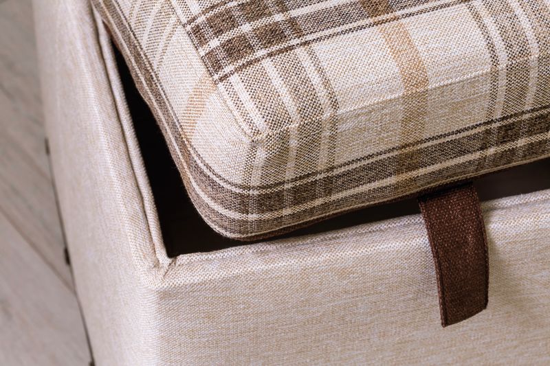 Банкетка с ящиком коричневая Plaid CILEK ROYAL 00-3832098 Бежевый Santreyd - Вид №4