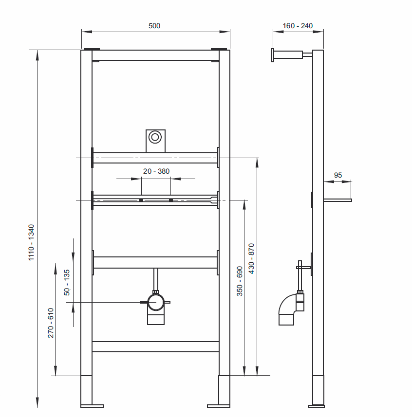Инсталляция для писсуара Winkiel WIW600.0.0.0.0.0 In wall systems WIW60000000 - Вид №1