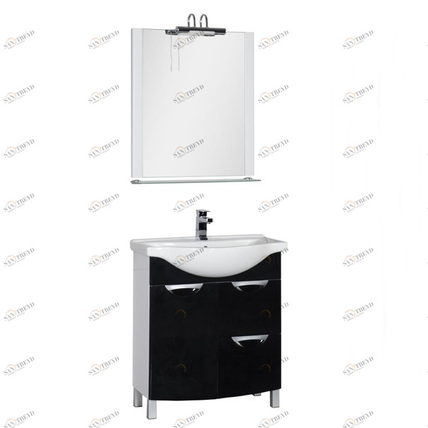 Комплект мебели Aquanet Асти 75 б\к черный (2 ящика) 00178431