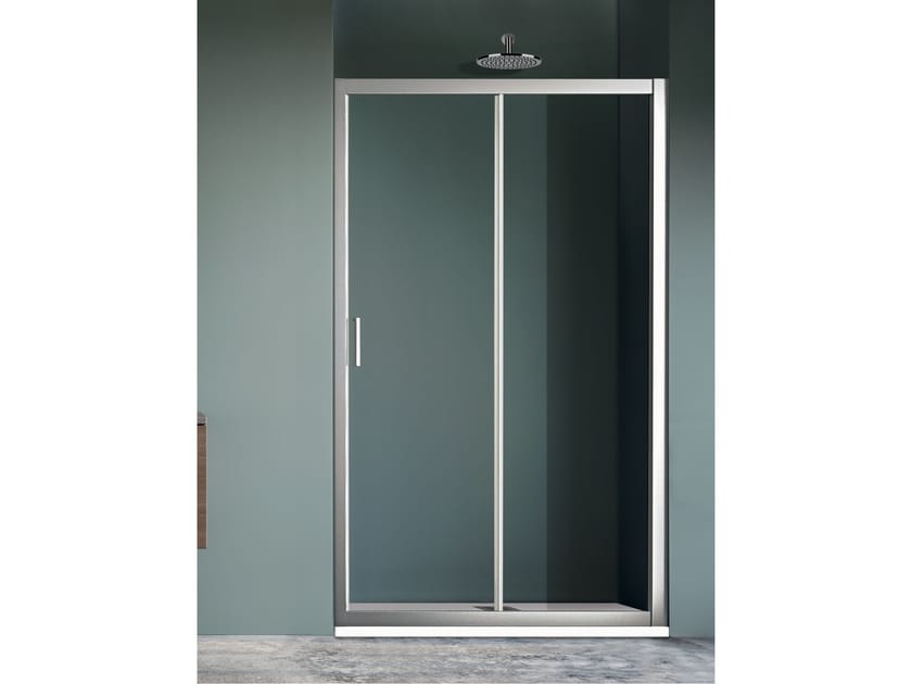 Хрустальная ниша душевая кабина с раздвижной дверью Metidea платина ARCH-00029282