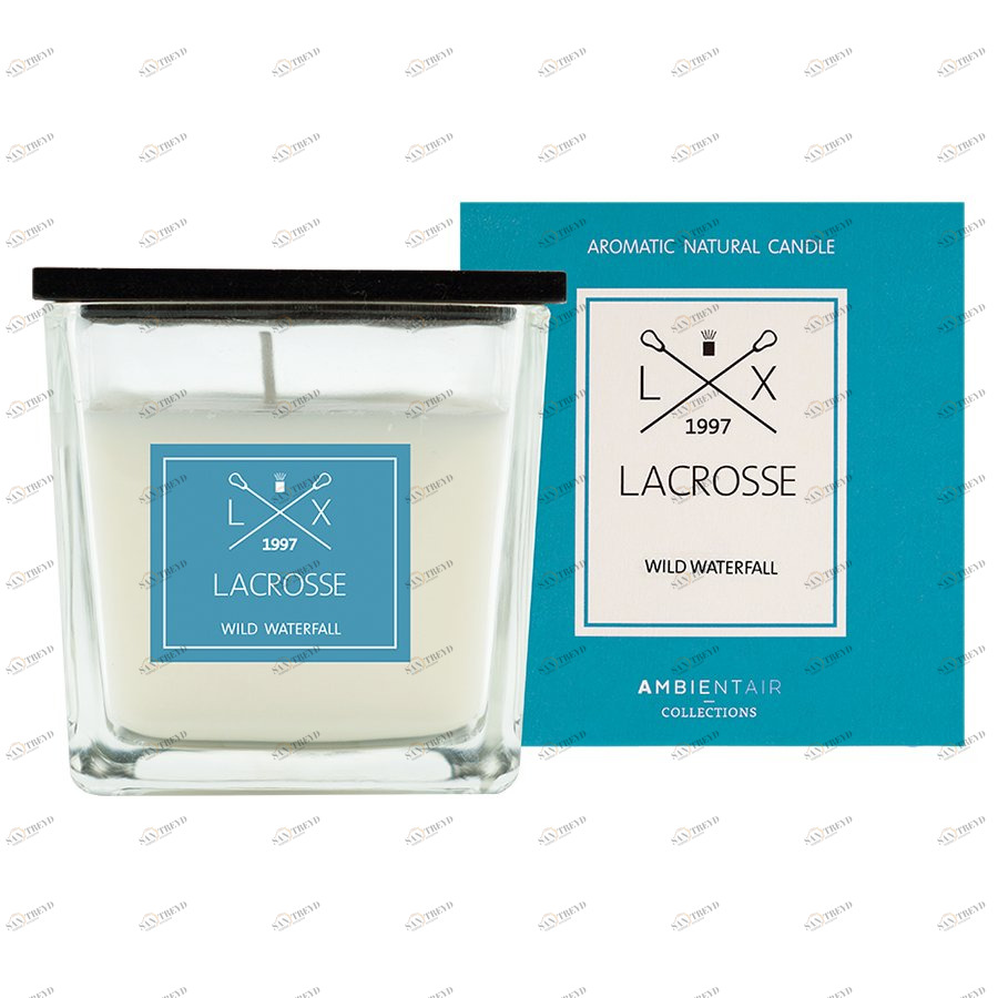 Свеча ароматическая в стекле 8х8 см "Дикий водопад" Lacrosse AMBIENTAIR  00-3880974 Синий 