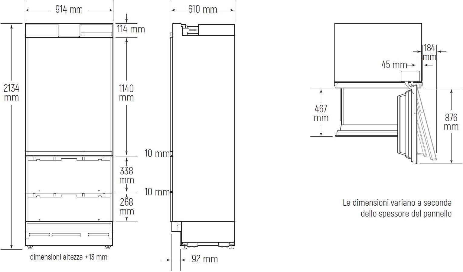 Sub-Zero Встраиваемый холодильник из нержавеющей стали с диспенсером для воды класса а + Designer Icbit-36ciid  - Вид №2