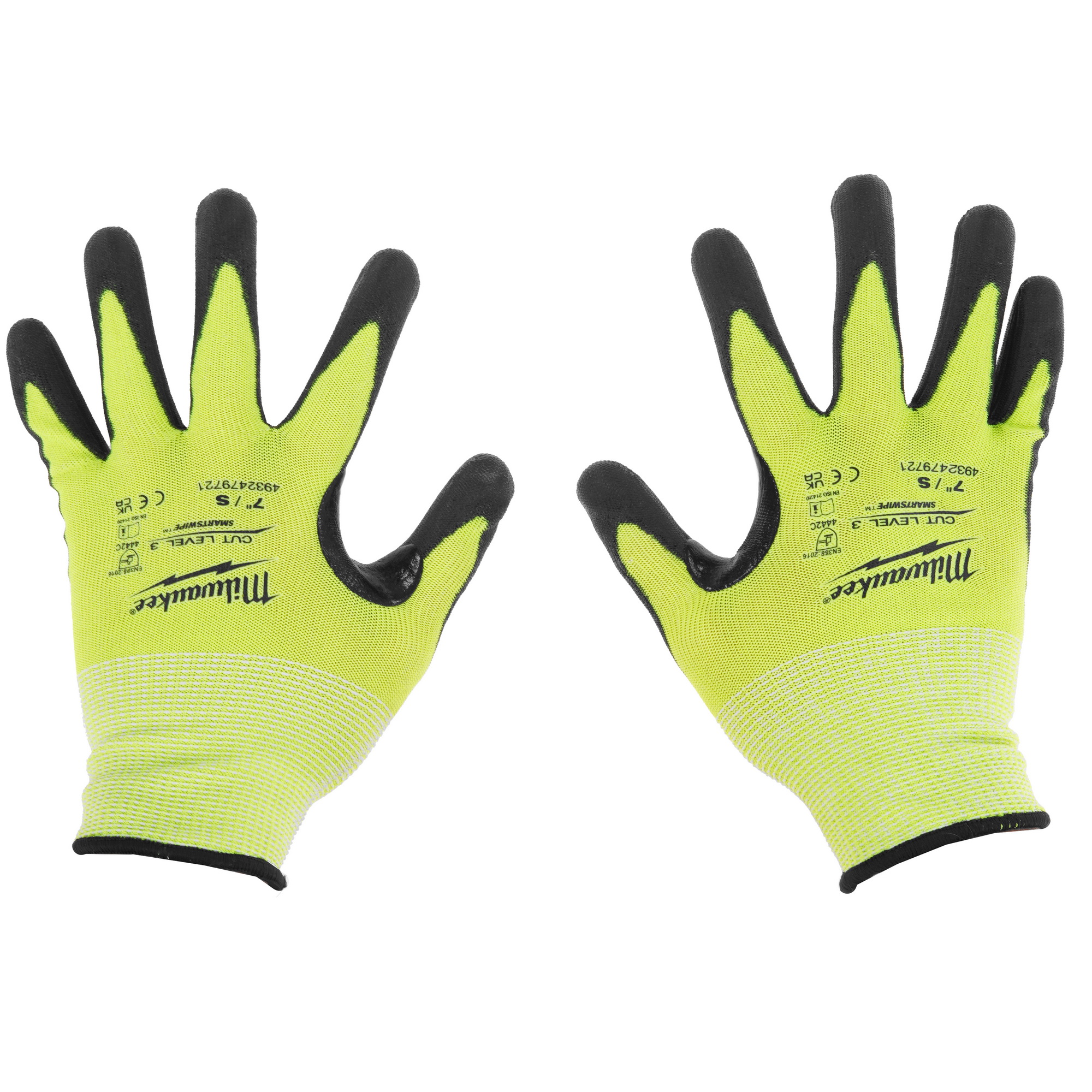 Перчатки трикотажные Milwaukee Hi-Vis Cut level 3/C 7/S 5478064 STDN-0100503