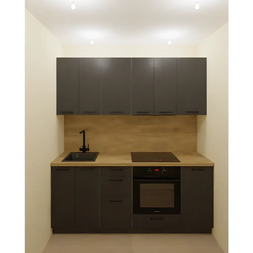 Кухонный гарнитур 200x60 см София цвет серый KONSENSA STLM-2153391