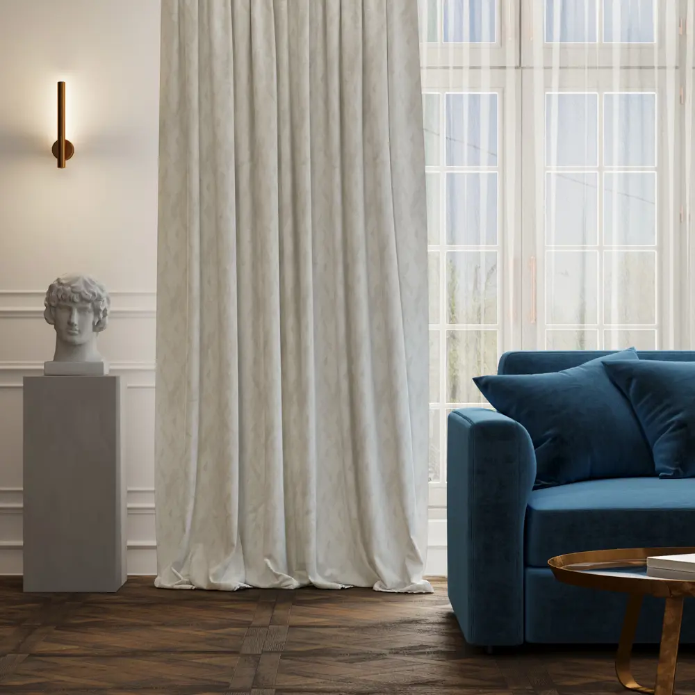 Штора на ленте Анже 200x280 см цвет молочный MIAMOZA STLM-2175011