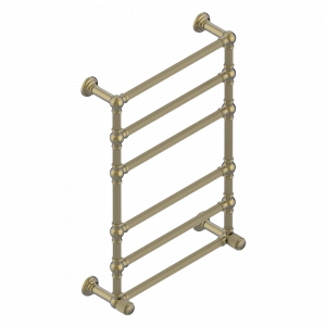 A9F-TWF6H2 Полотенцесушитель Традиционный каннелированный, 6 перекладин, 625 мм x 925 мм, водяной, с 2 декоративными крестовыми рукоятками Thg-paris Jaipur с металлическими ручками Бронза
