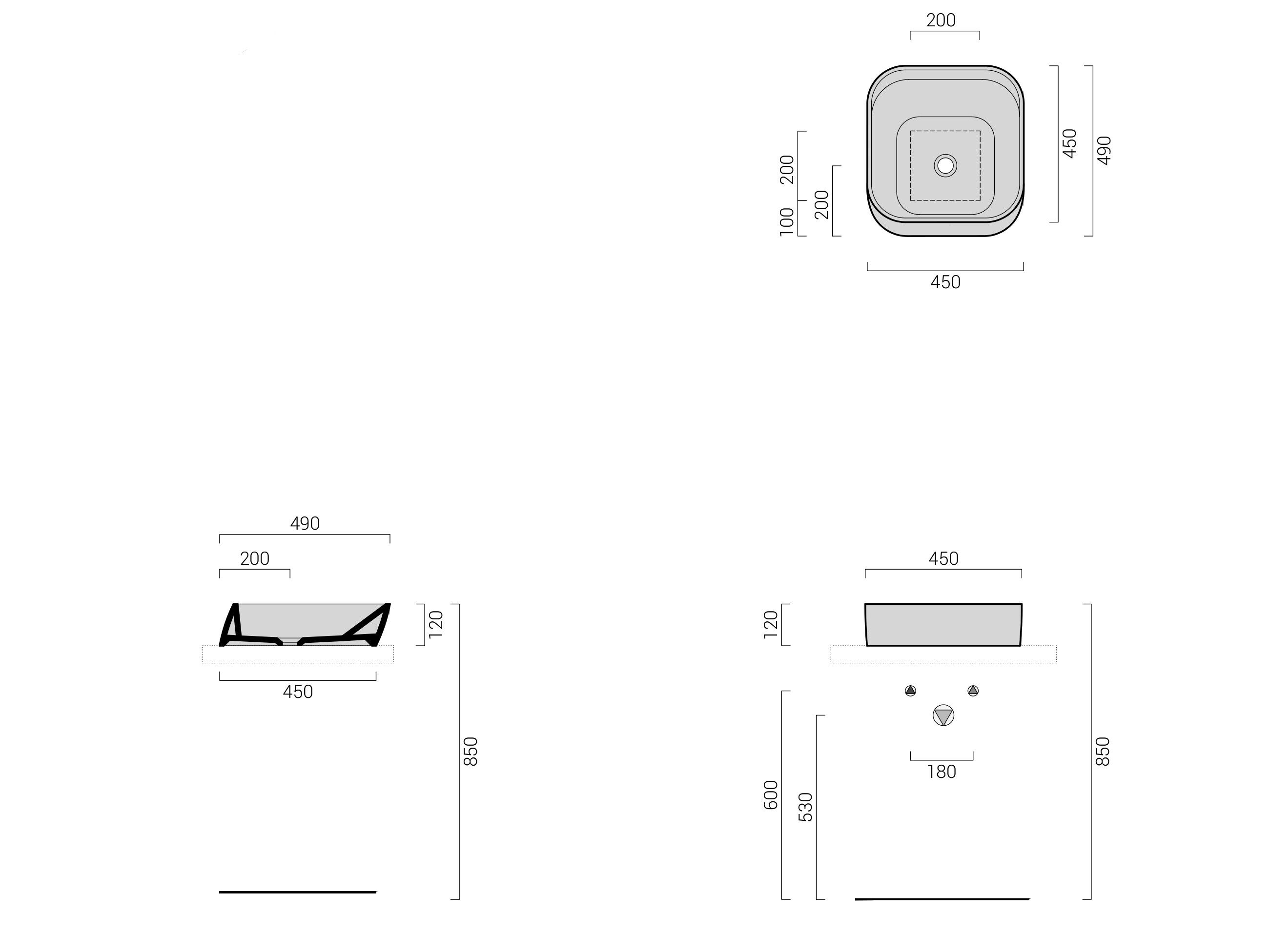 Столешница умывальник Domus Falerii F-50 ARCH-00046296 - Вид №2