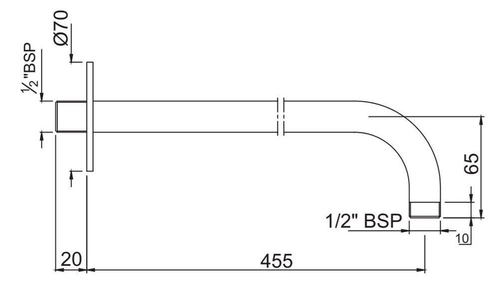 Металлический настенный душ JAQUAR Laguna ARCH-00043022 - Вид №2