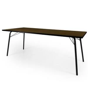Стол обеденный Tenzo Daxx, 75х200х90 см, меламин/металл, коричнево-черный