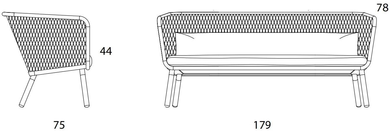 Стальной диван Honken O148 Santreyd - Вид №5