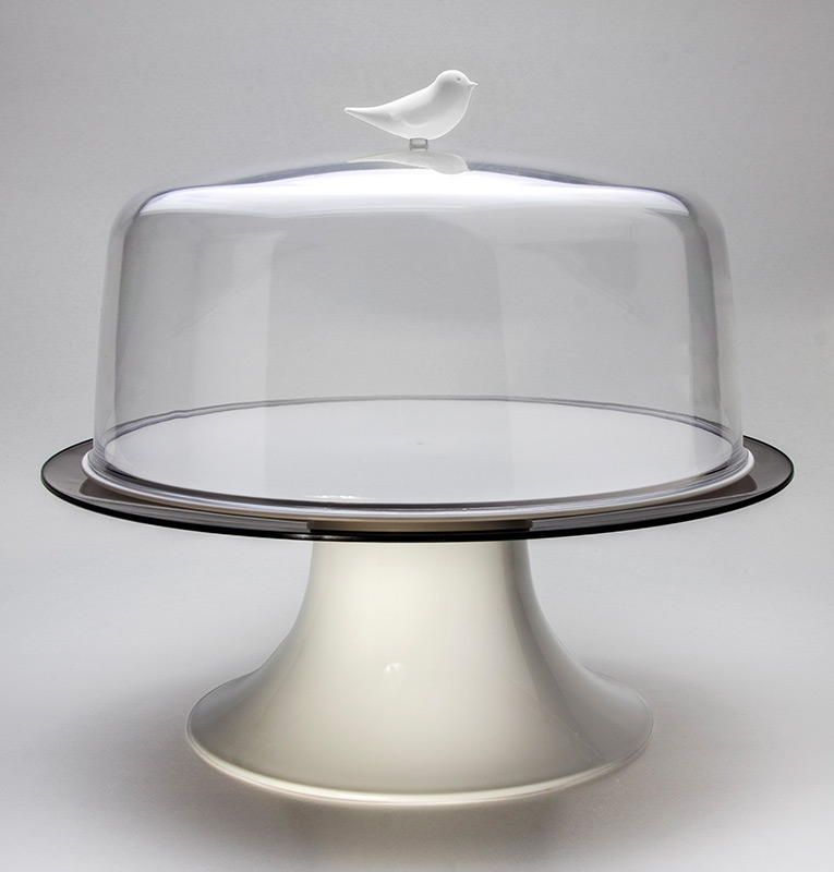 QL10189-WH Тортовница sparrow белая Qualy  - Вид №4