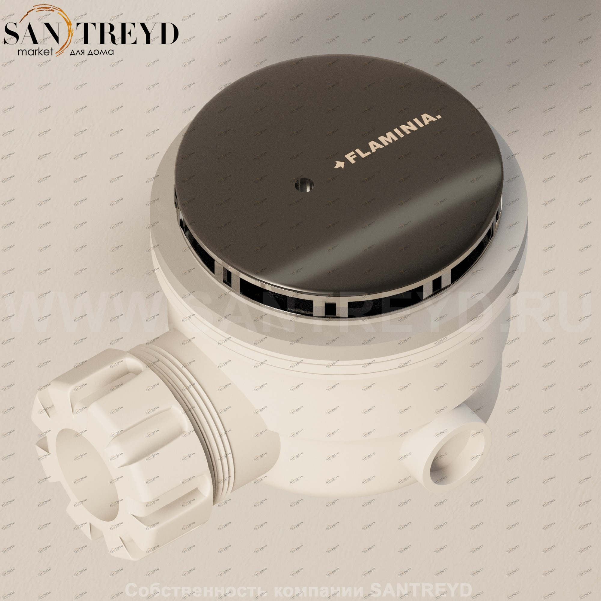 Flaminia PLFC Донный клапан с черной накладкой для душевого поддона PLFC.9017 Ceramica Flaminia Ricambi PLFC9017