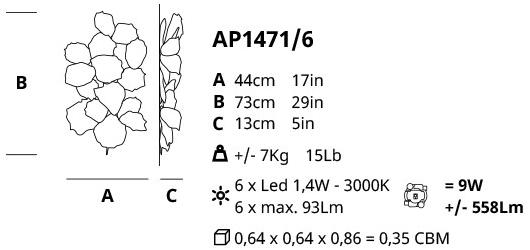 Serip Бра ручной работы из бронзы Pathleaf Ap1471/6 - Вид №2