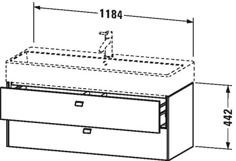 BR415701818 Brioso Тумбочка подвесная Белый матовый, декор Duravit - Вид №1
