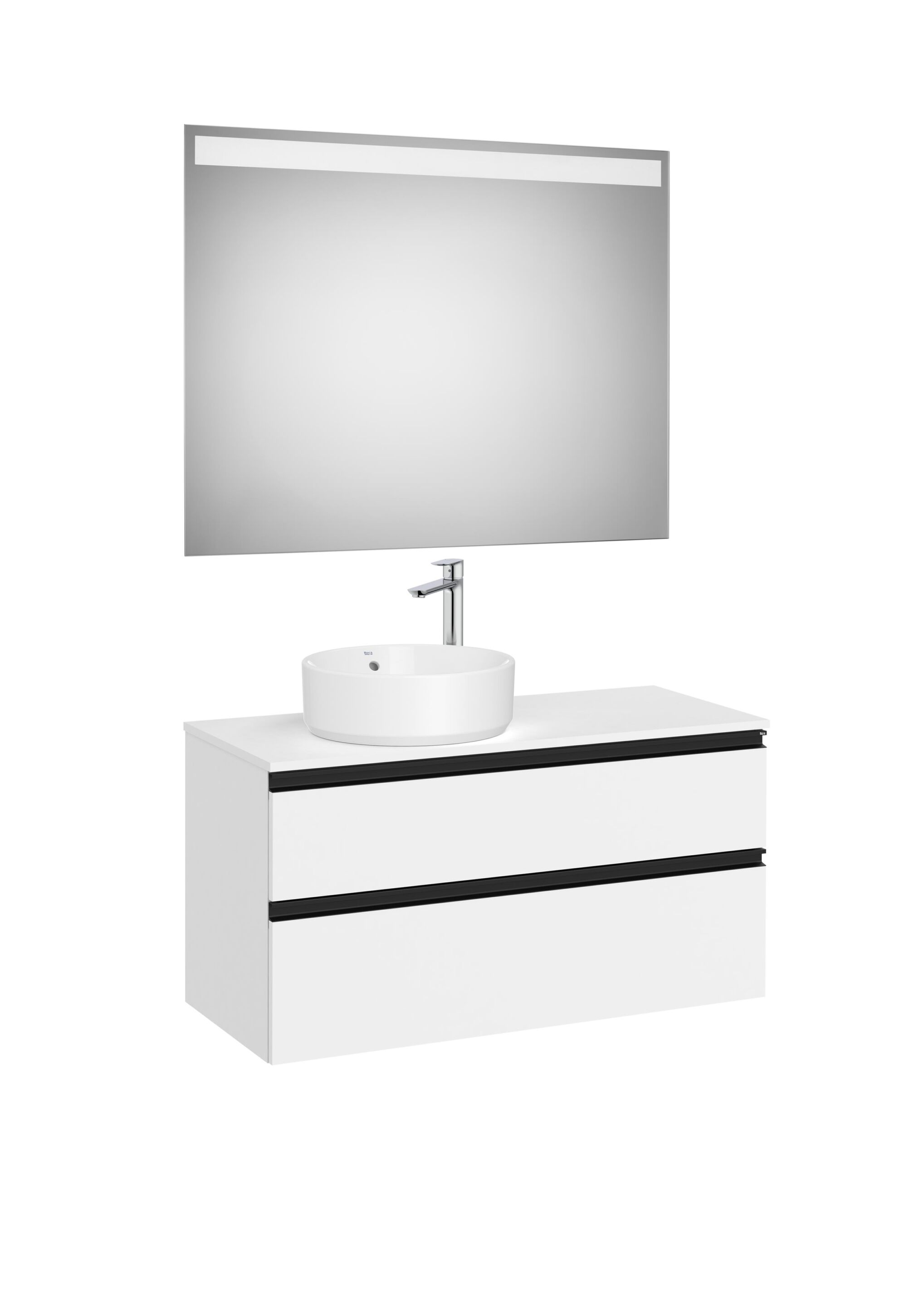 Деревянный шкаф для умывальника с зеркалом и столешницей Roca The Gap ARCH-00120591 - Вид №3