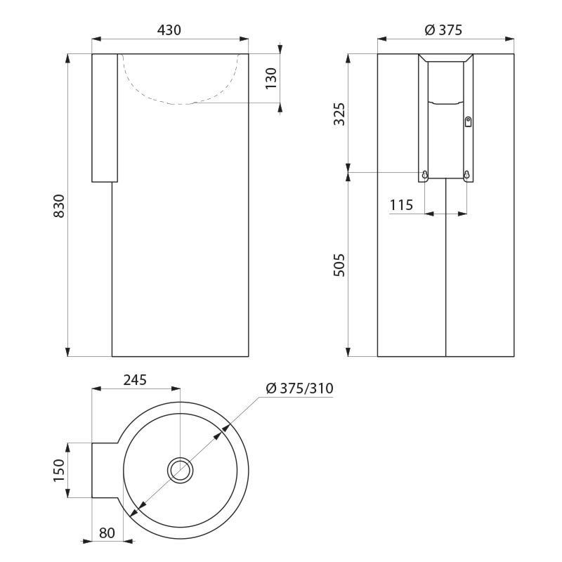 120720 Напольный умывальник REDO-T DELABIE  - Вид №1