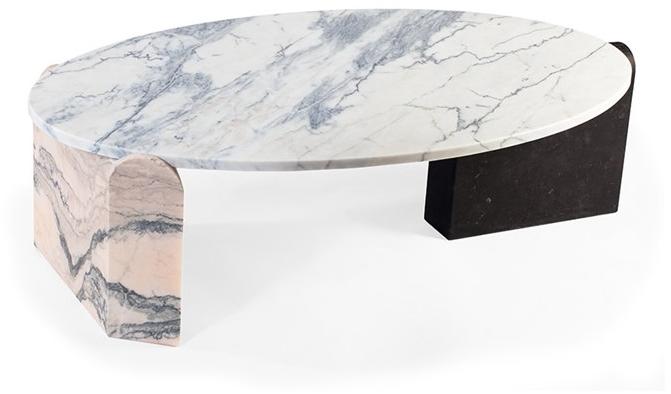 Mambo Unlimited Ideas Низкий овальный мраморный журнальный столик Jean sun-id-1441879 - Вид №1