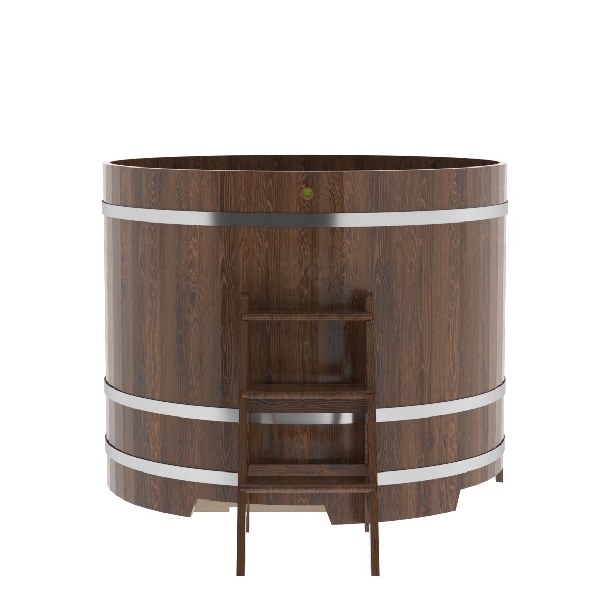 1304 Купель круглая из дуба d=1,50х1,2 морёная Alyarus  - Вид №3