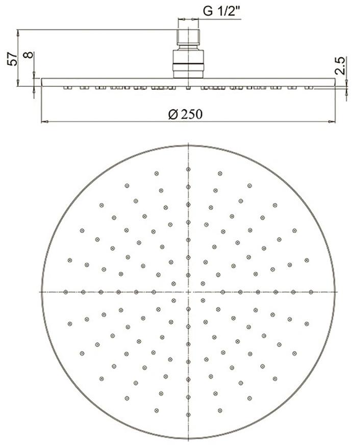 Рассеиватель для верхнего душа Paini - 50PZ759TT25  - Вид №6