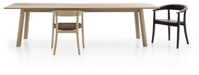 B&B Italia Стул из дерева и кожи с подлокотниками sun-id-1400558 - Вид №1